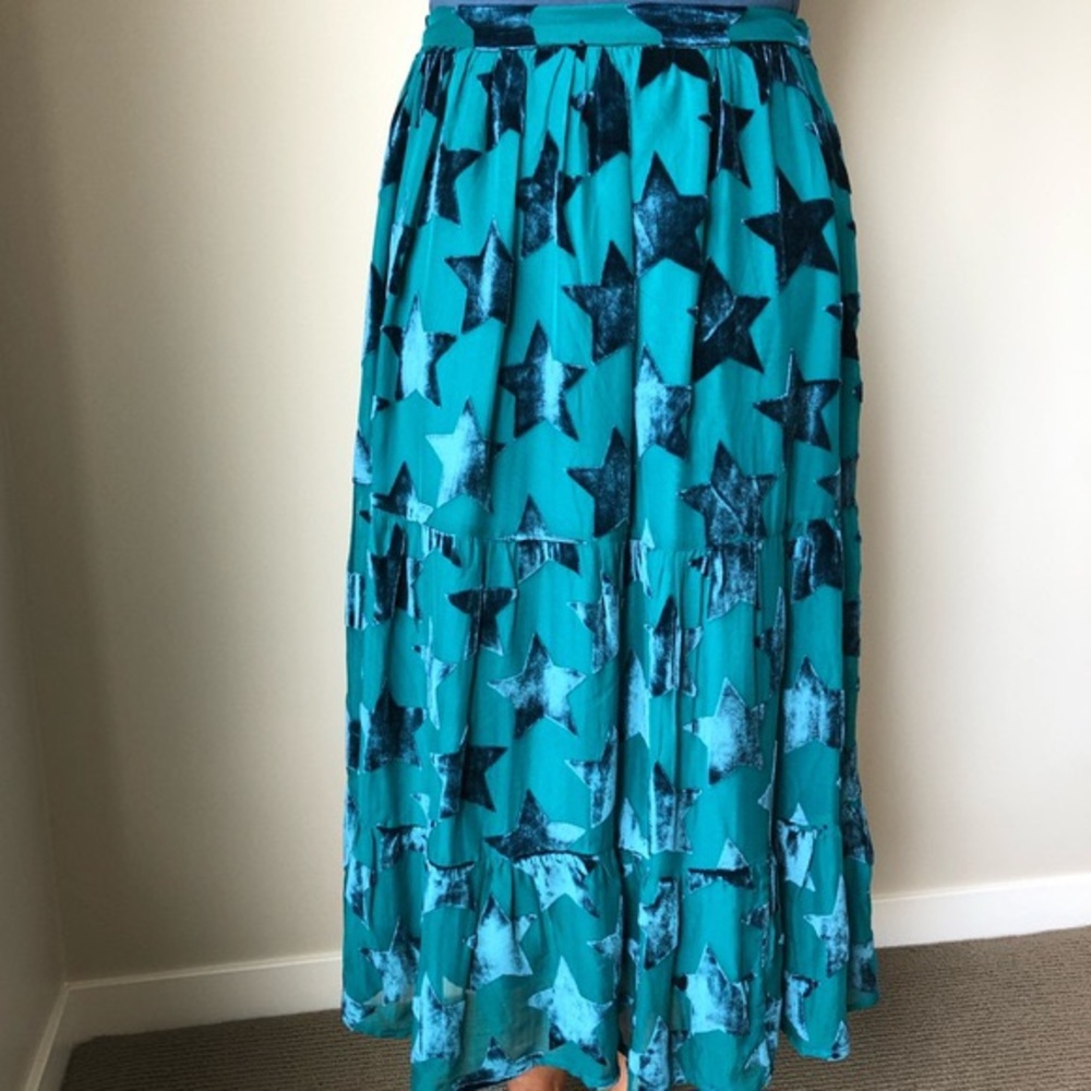 Maeve Starry-Eyed Velvet Burnout Skirt